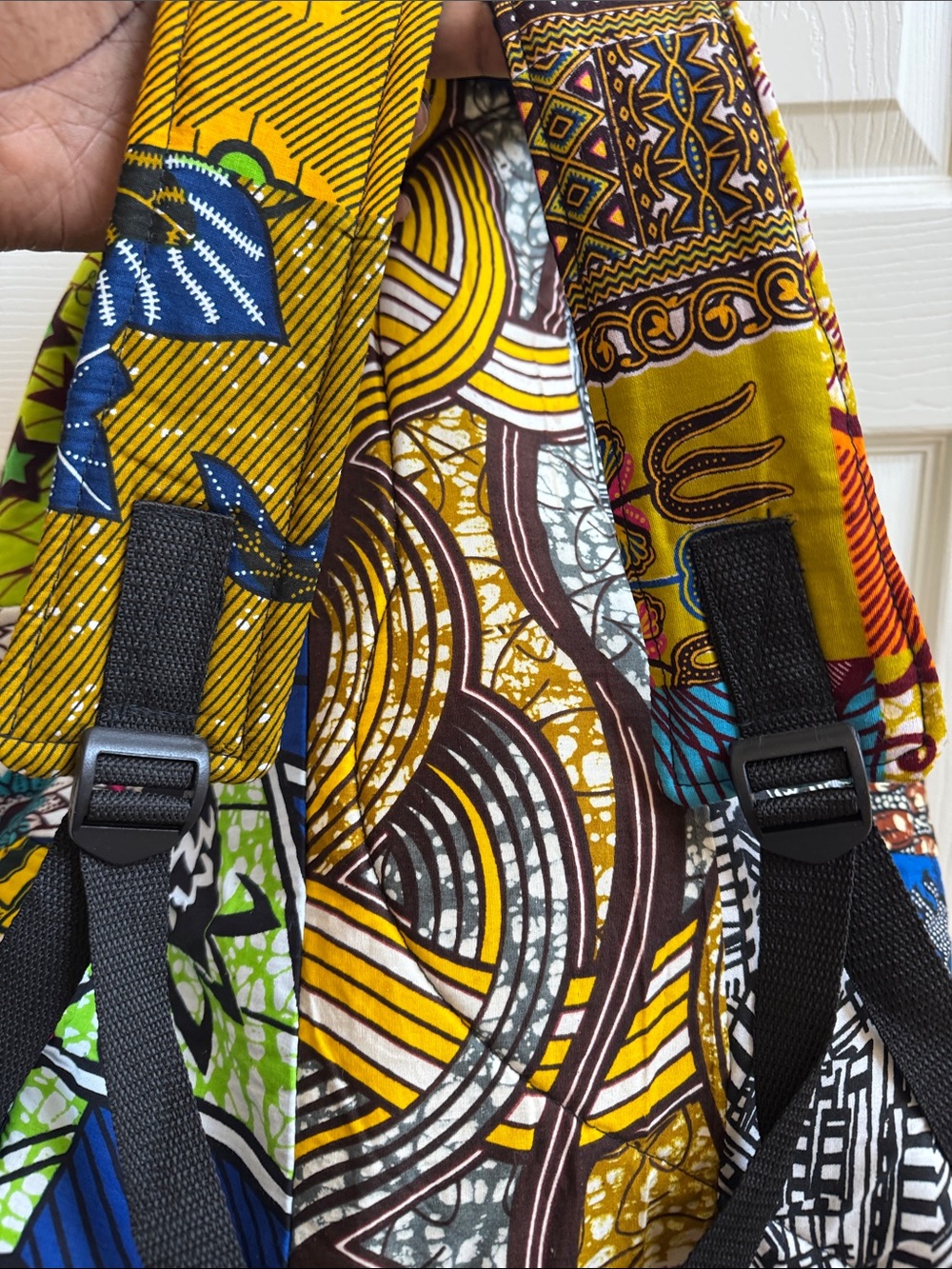 Colorful Patchwork cotton Backpack - Picture 5 of 6